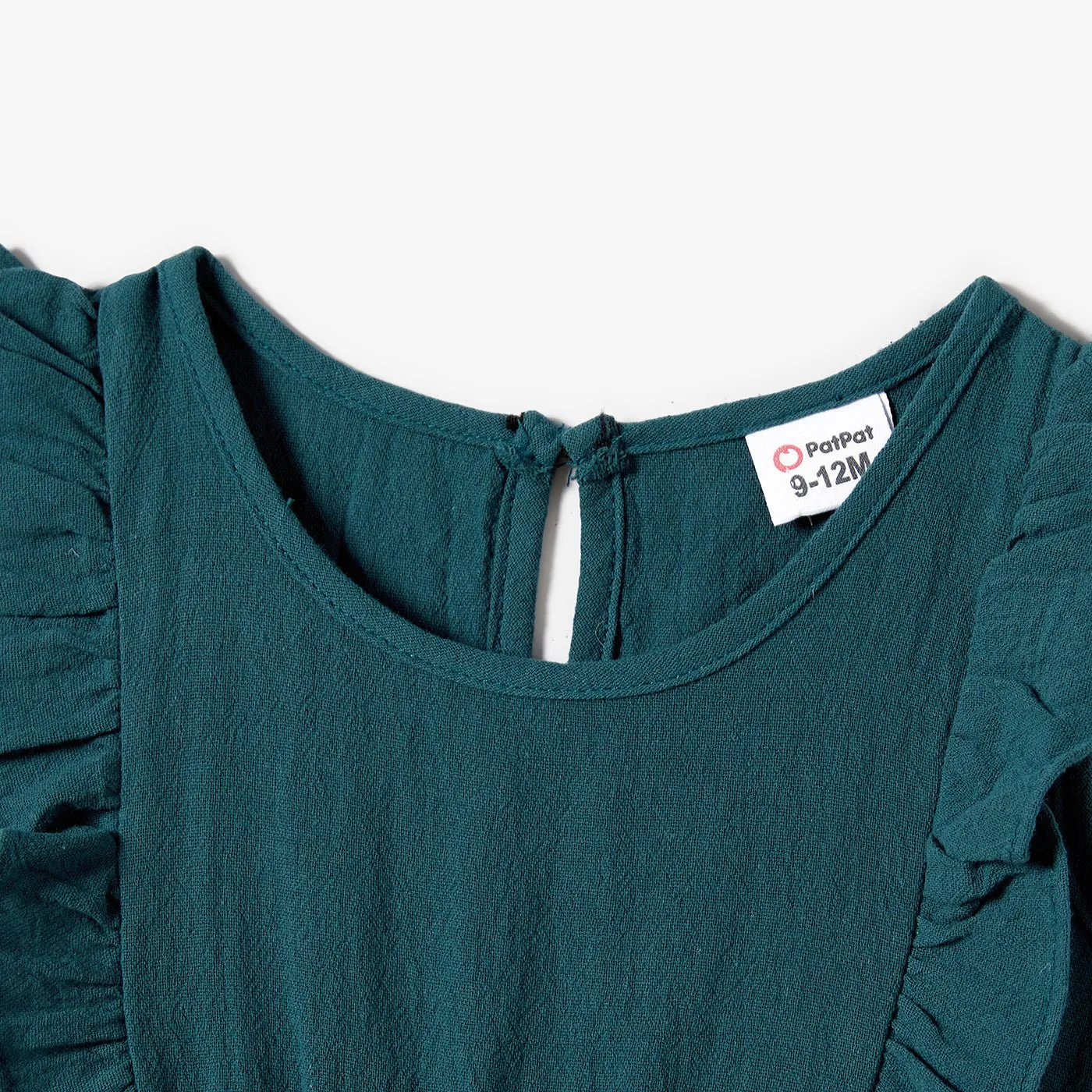 100% Cotton Family Matching Short-sleeve Belted Wrap Dresses and Color Block T-shirts Sets