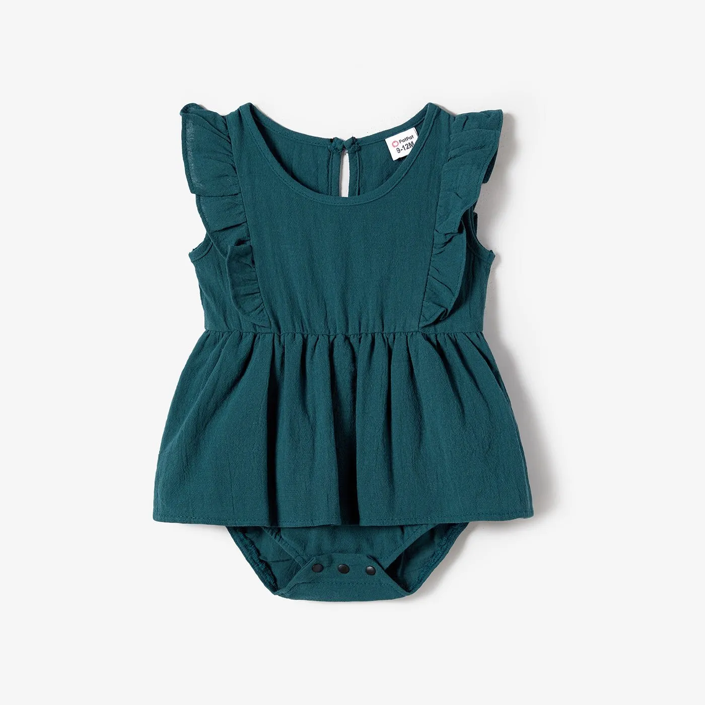 100% Cotton Family Matching Short-sleeve Belted Wrap Dresses and Color Block T-shirts Sets