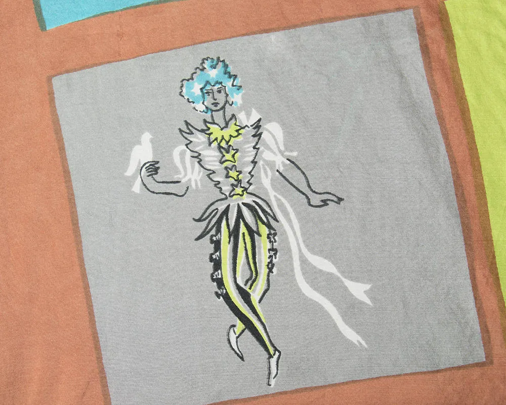 1960s Silk Royal Court Novelty Print Scarf