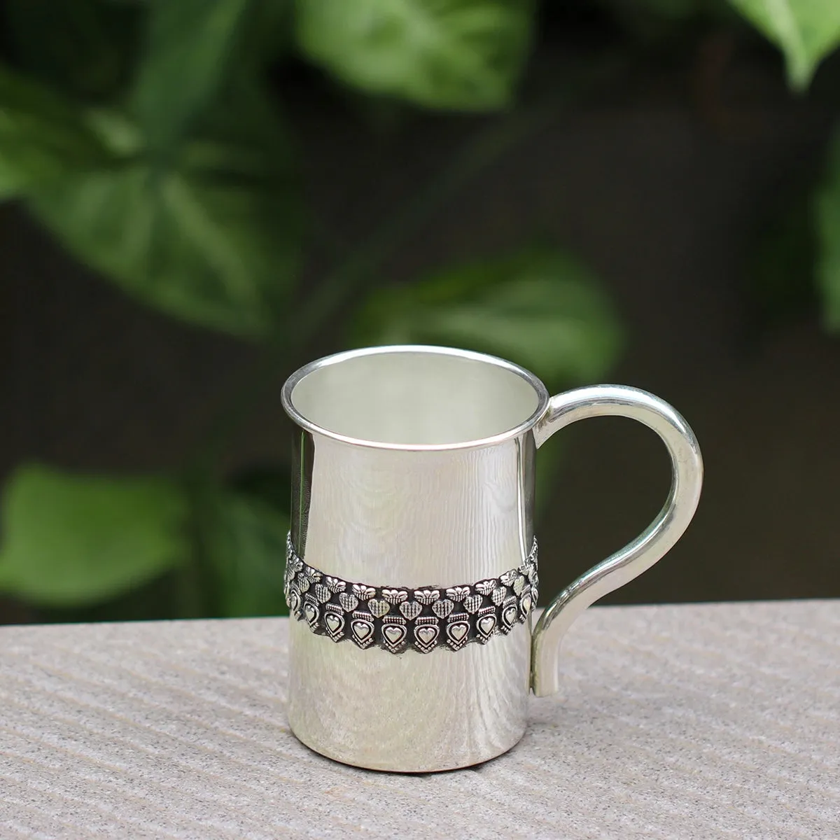 925 Silver Heart Design Mug
