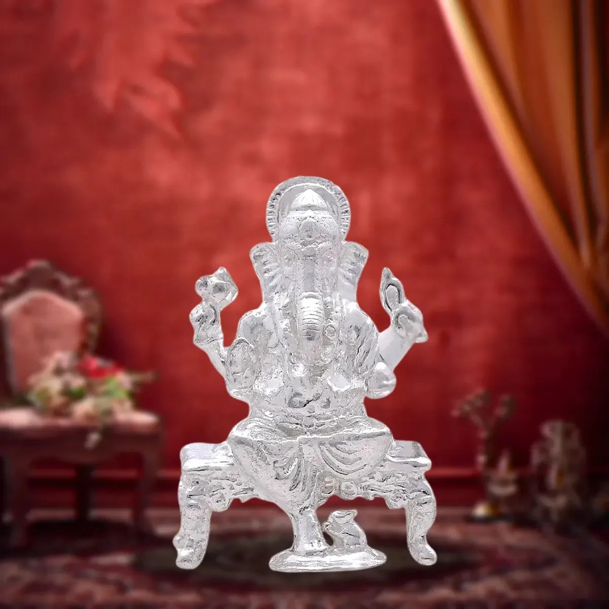 925 Silver Lord Ganesh Solid idol