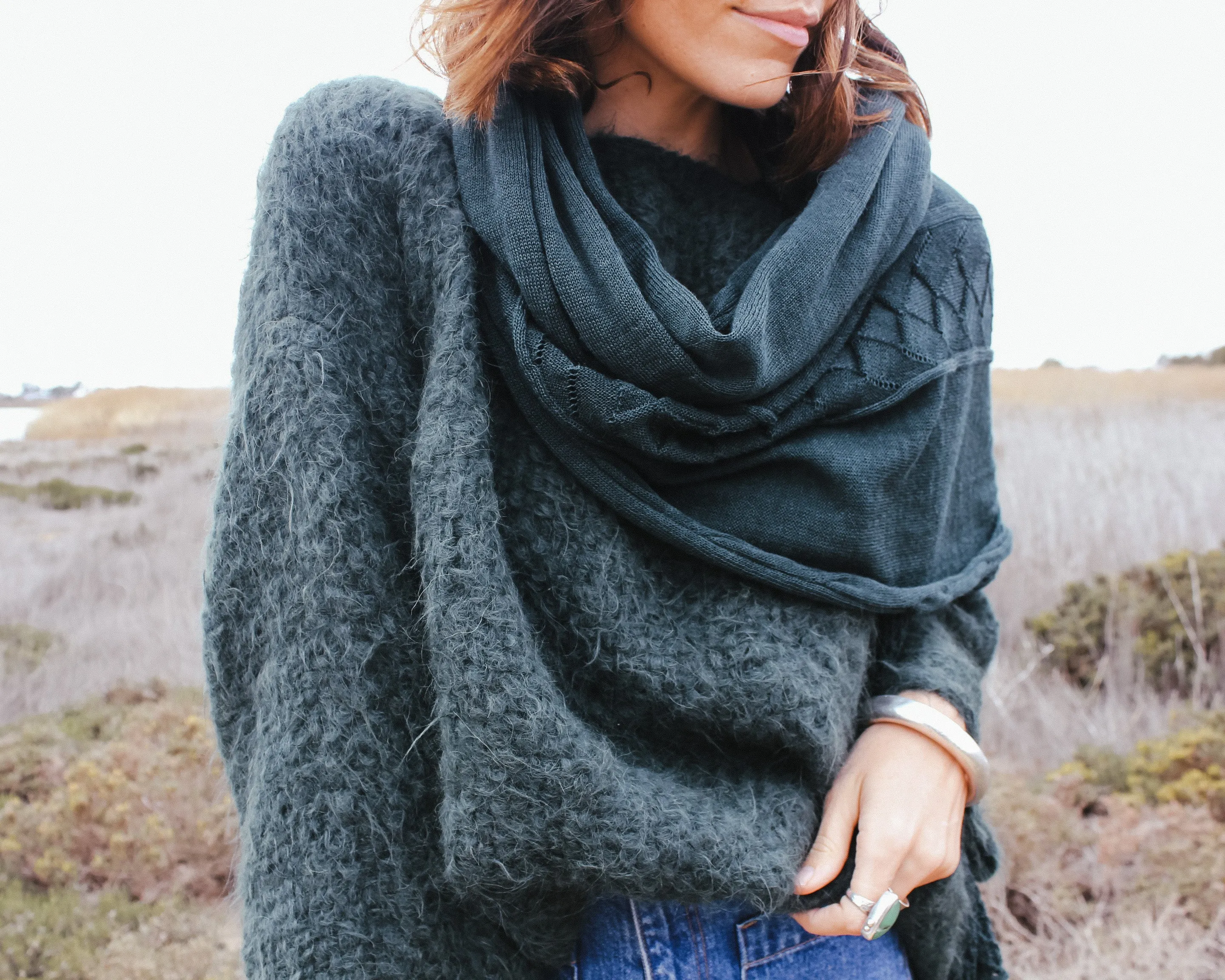 Amano Baby Alpaca oversize wrap-OIive