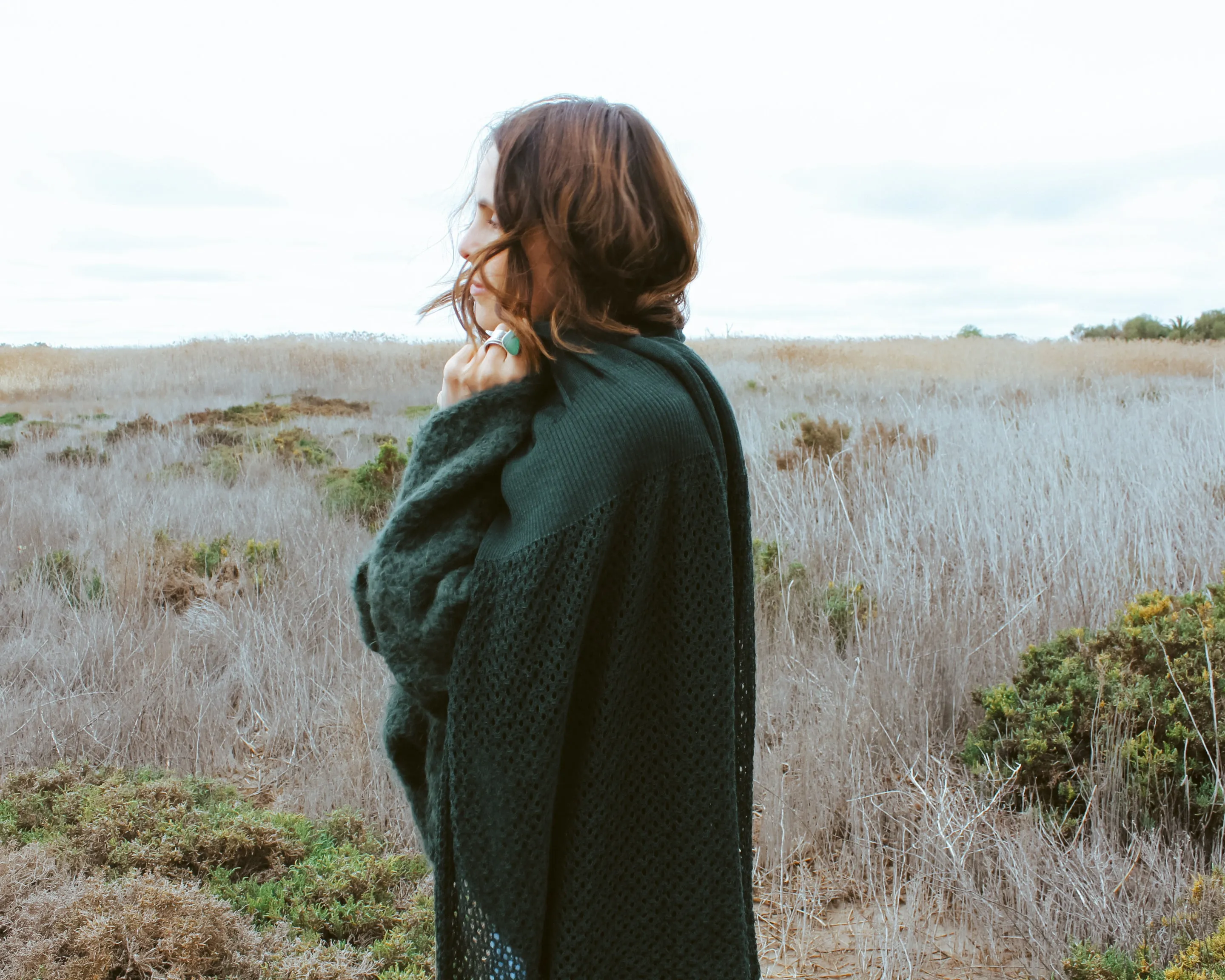 Amano Baby Alpaca oversize wrap-OIive