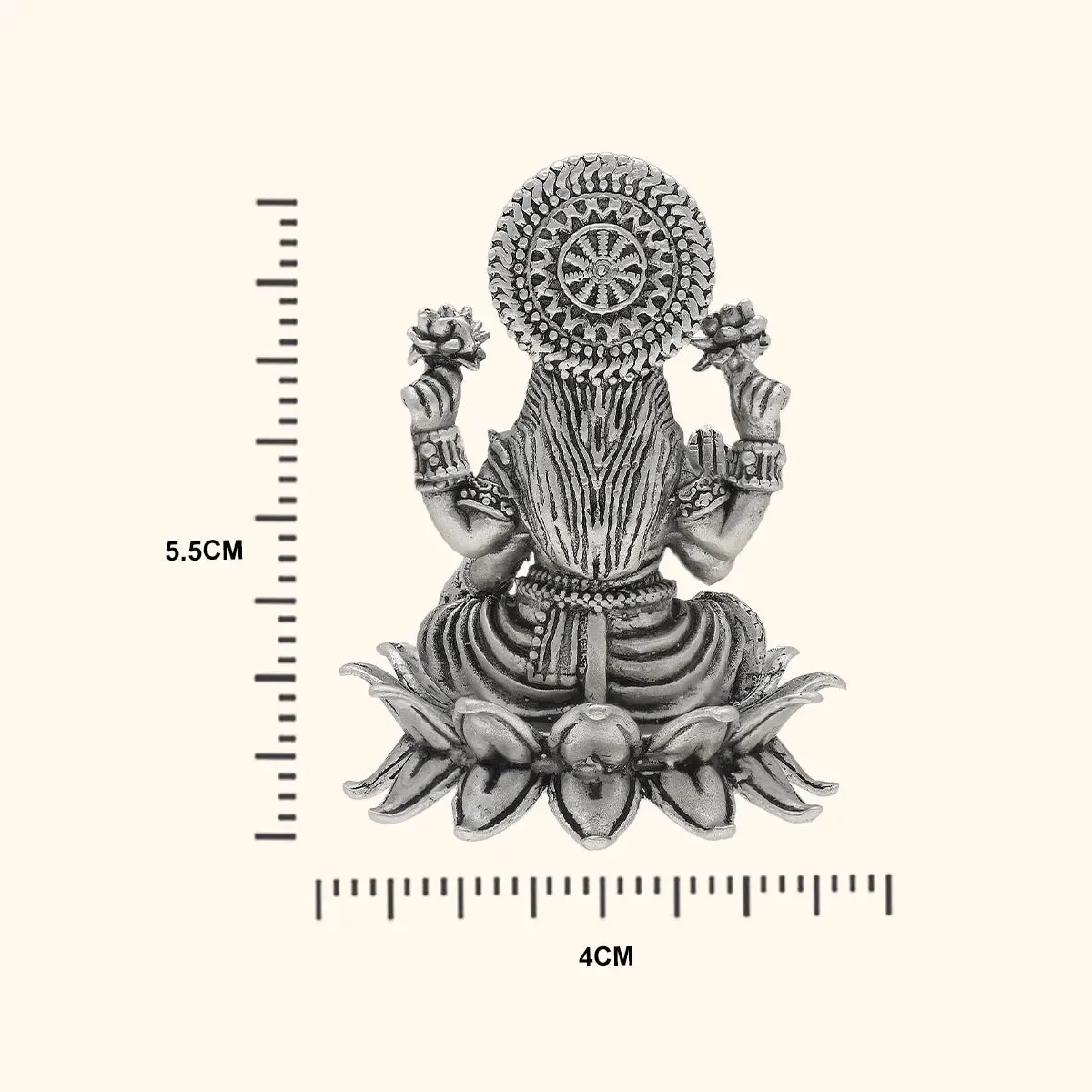 Antique 925 Silver Matte Lakshmi Idol