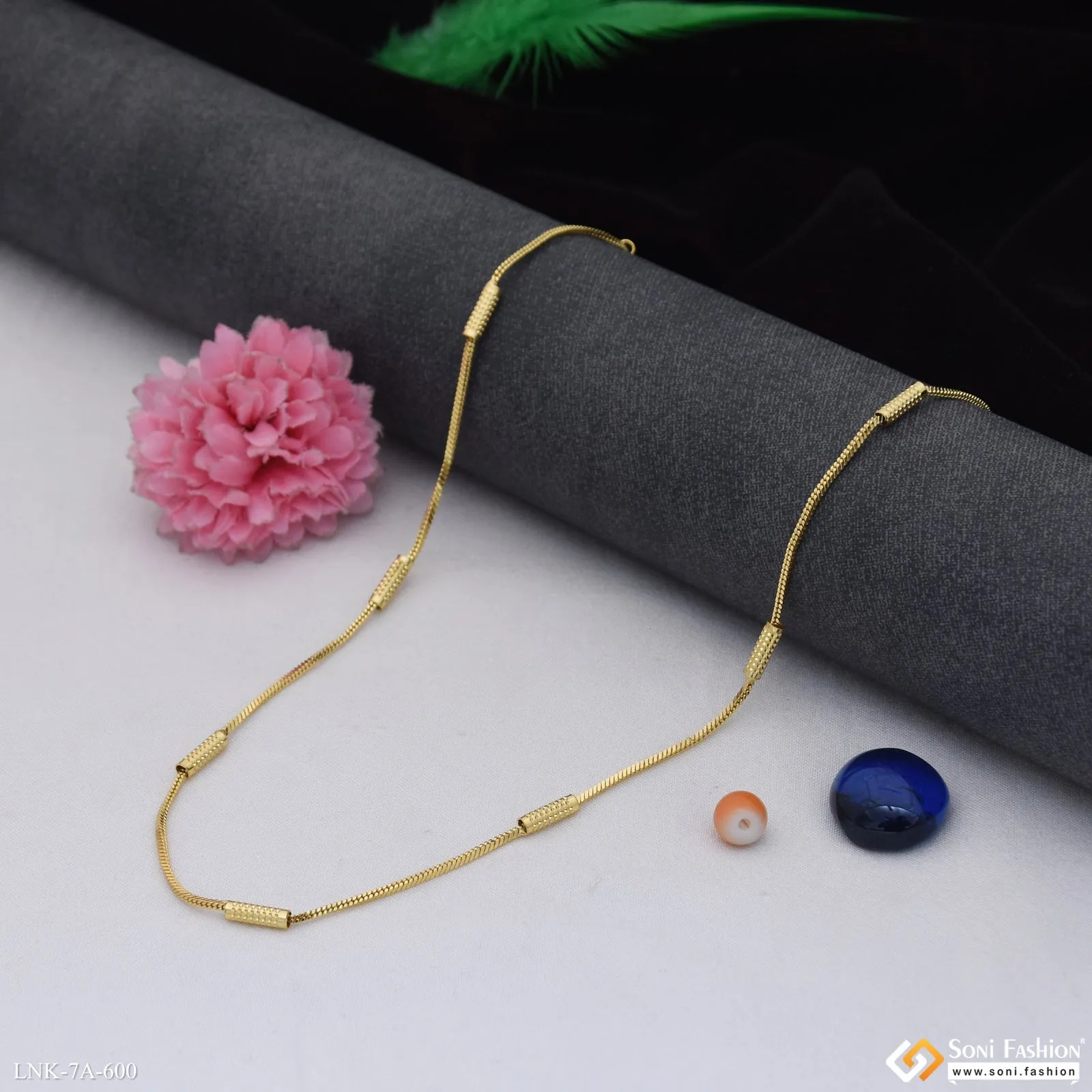 Artisanal Design Gold Plated Chain for Ladies - Style A600