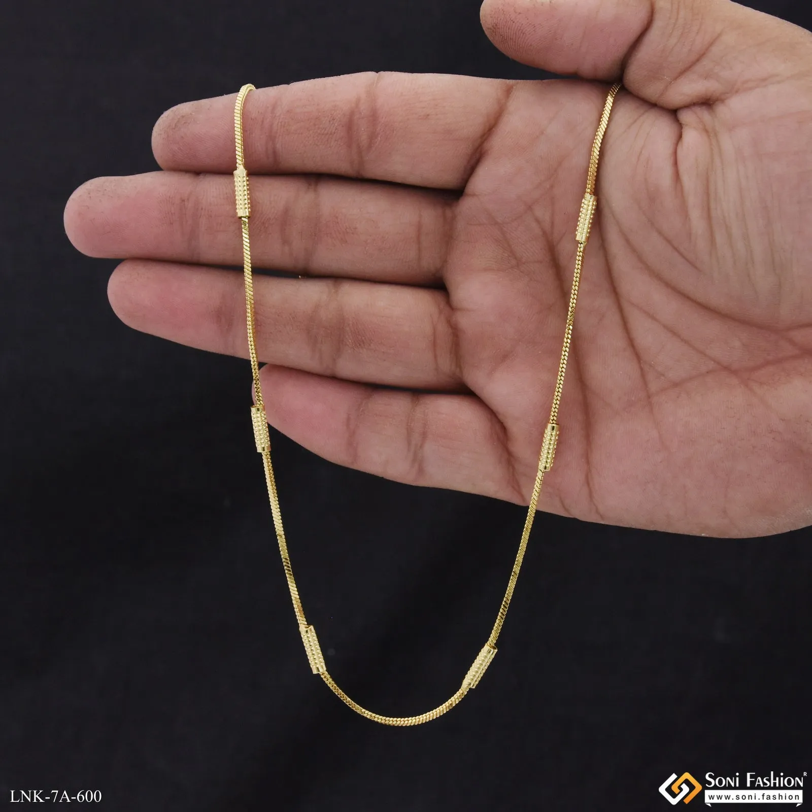 Artisanal Design Gold Plated Chain for Ladies - Style A600