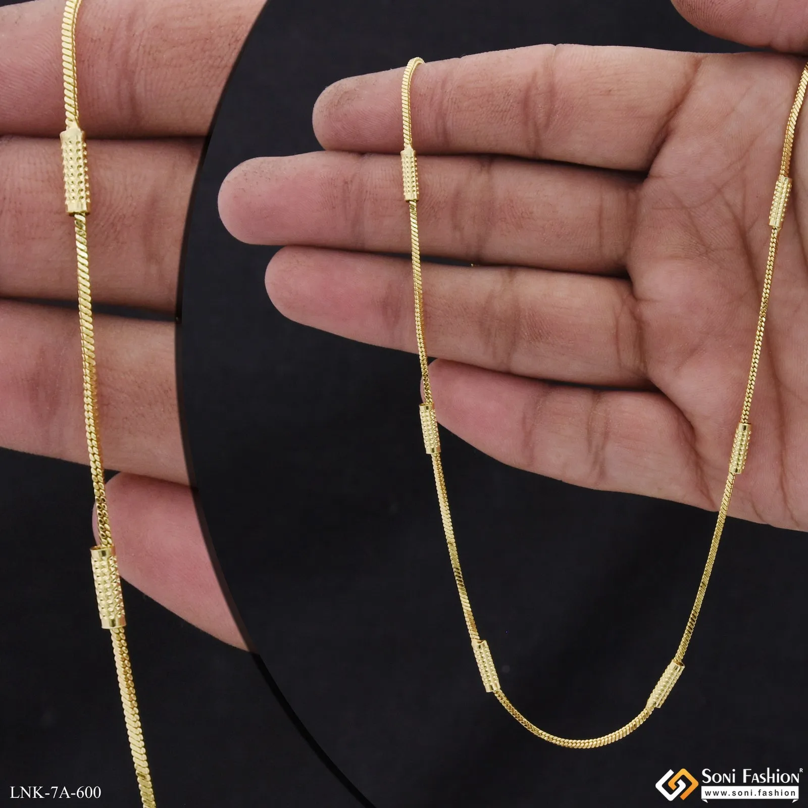 Artisanal Design Gold Plated Chain for Ladies - Style A600