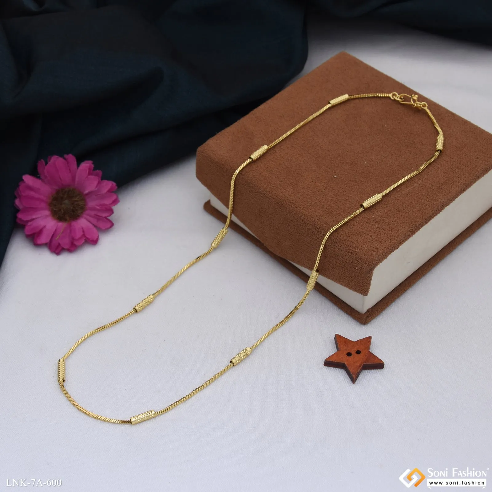 Artisanal Design Gold Plated Chain for Ladies - Style A600