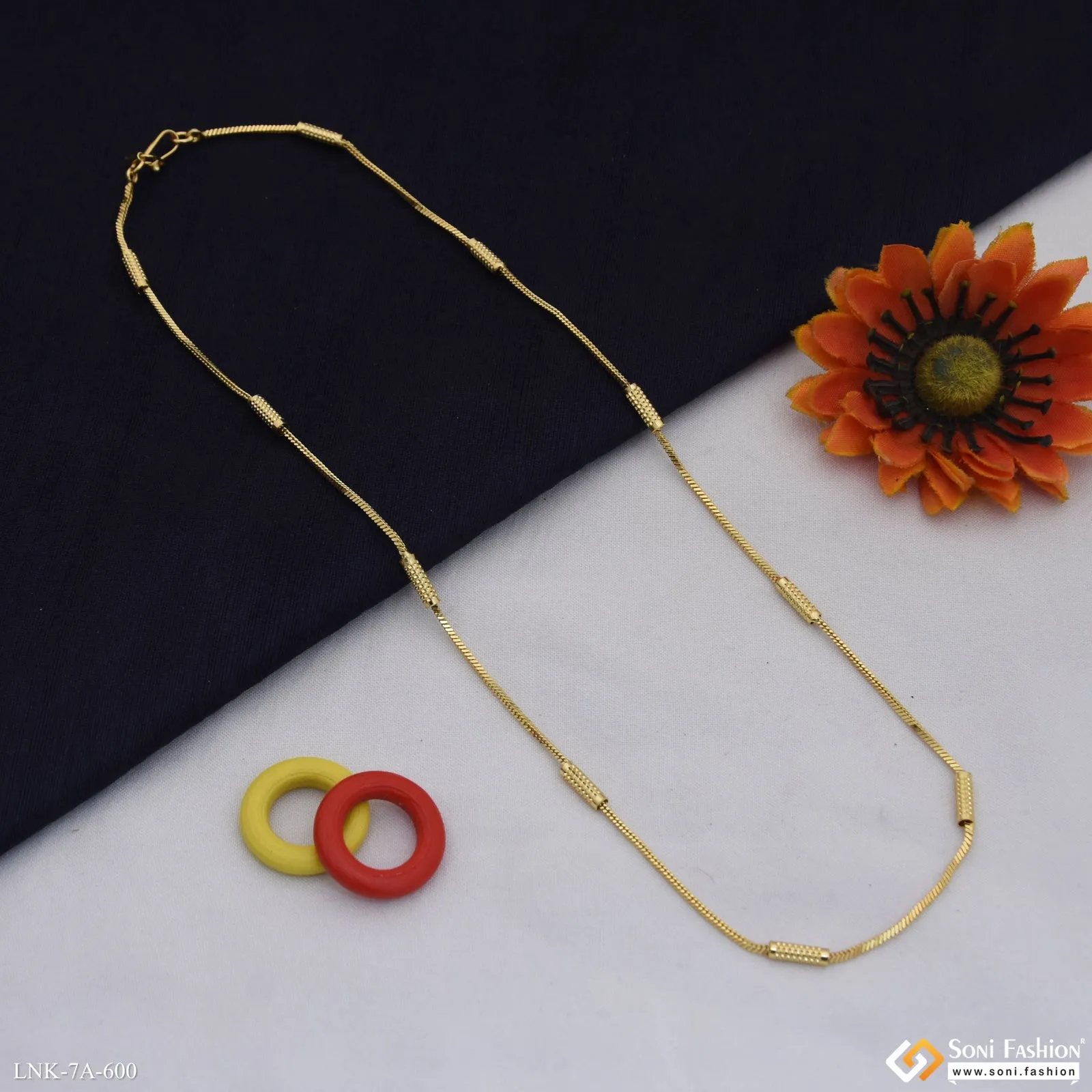 Artisanal Design Gold Plated Chain for Ladies - Style A600