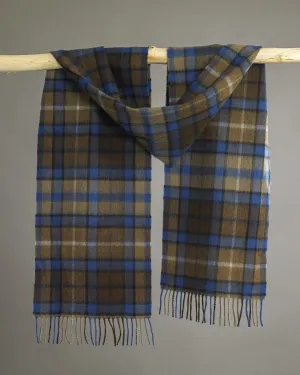 Blue Modern Tartan Cashmere Scarf