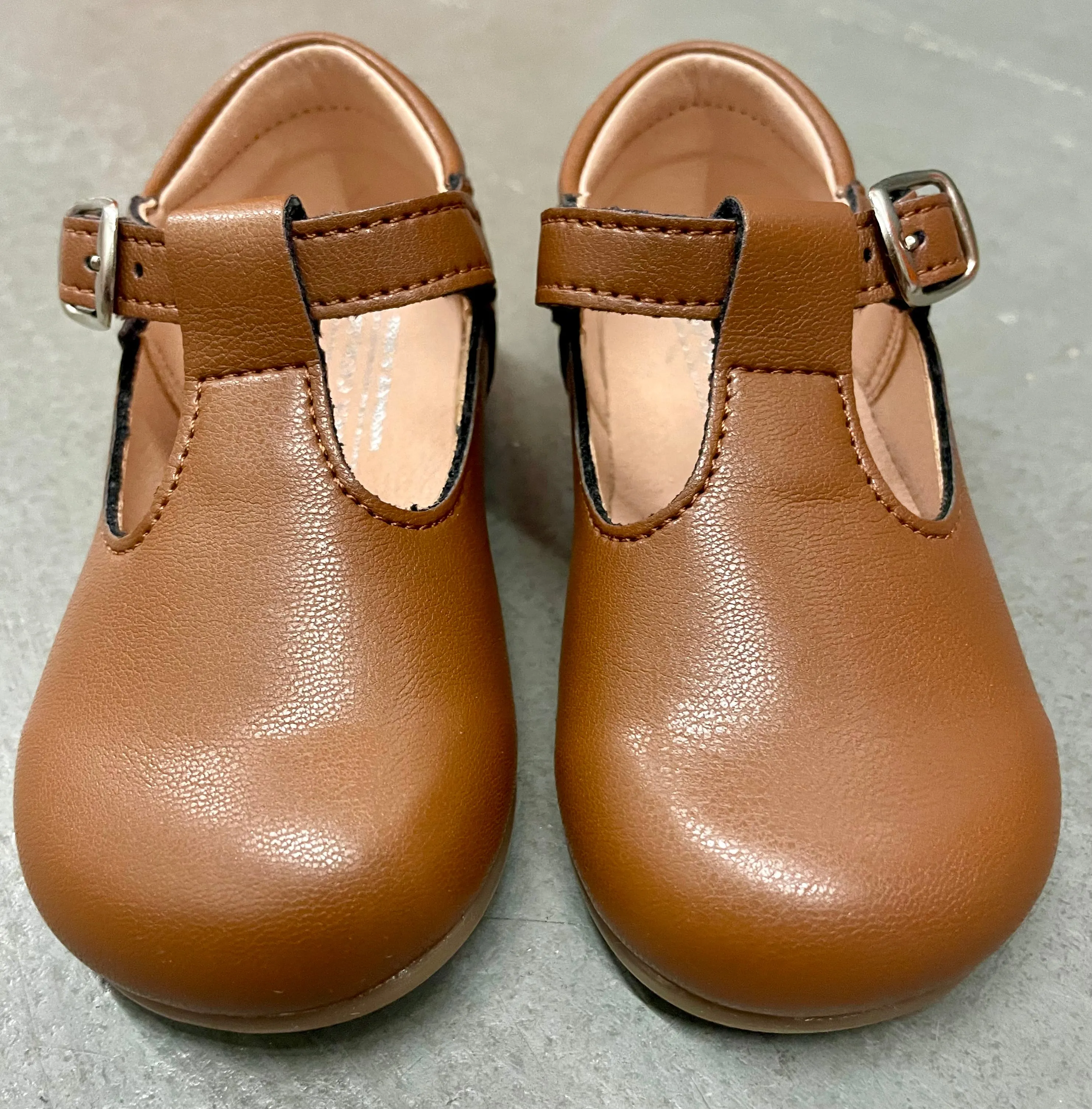 Brown Leather T-Straps