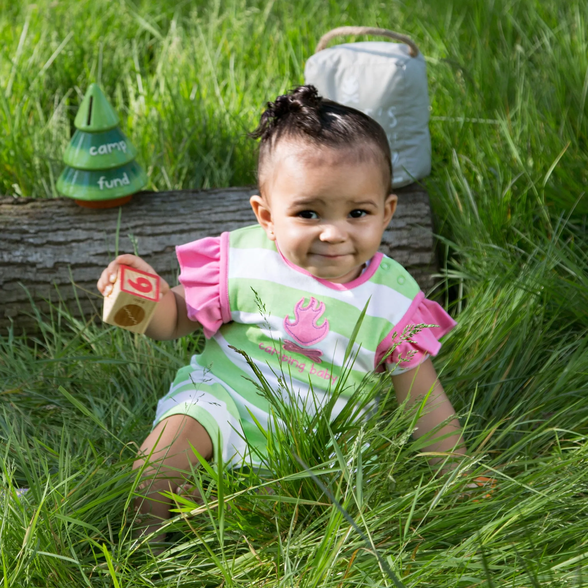 Camping Baby Girl Romper