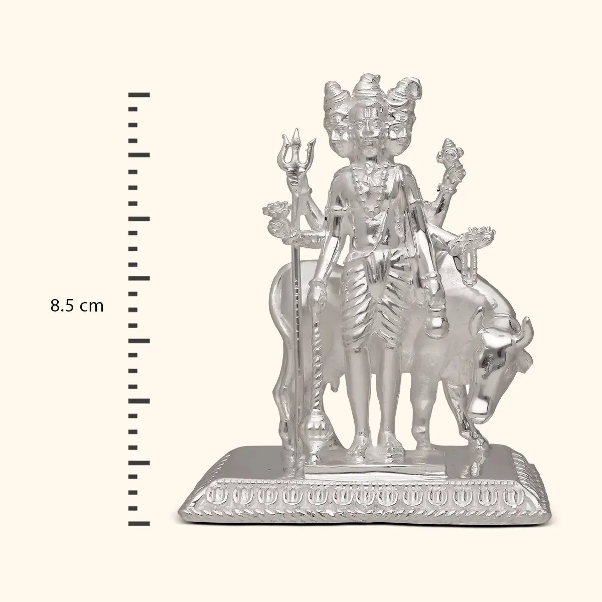 Datta With Cow - 925 Silver Idol