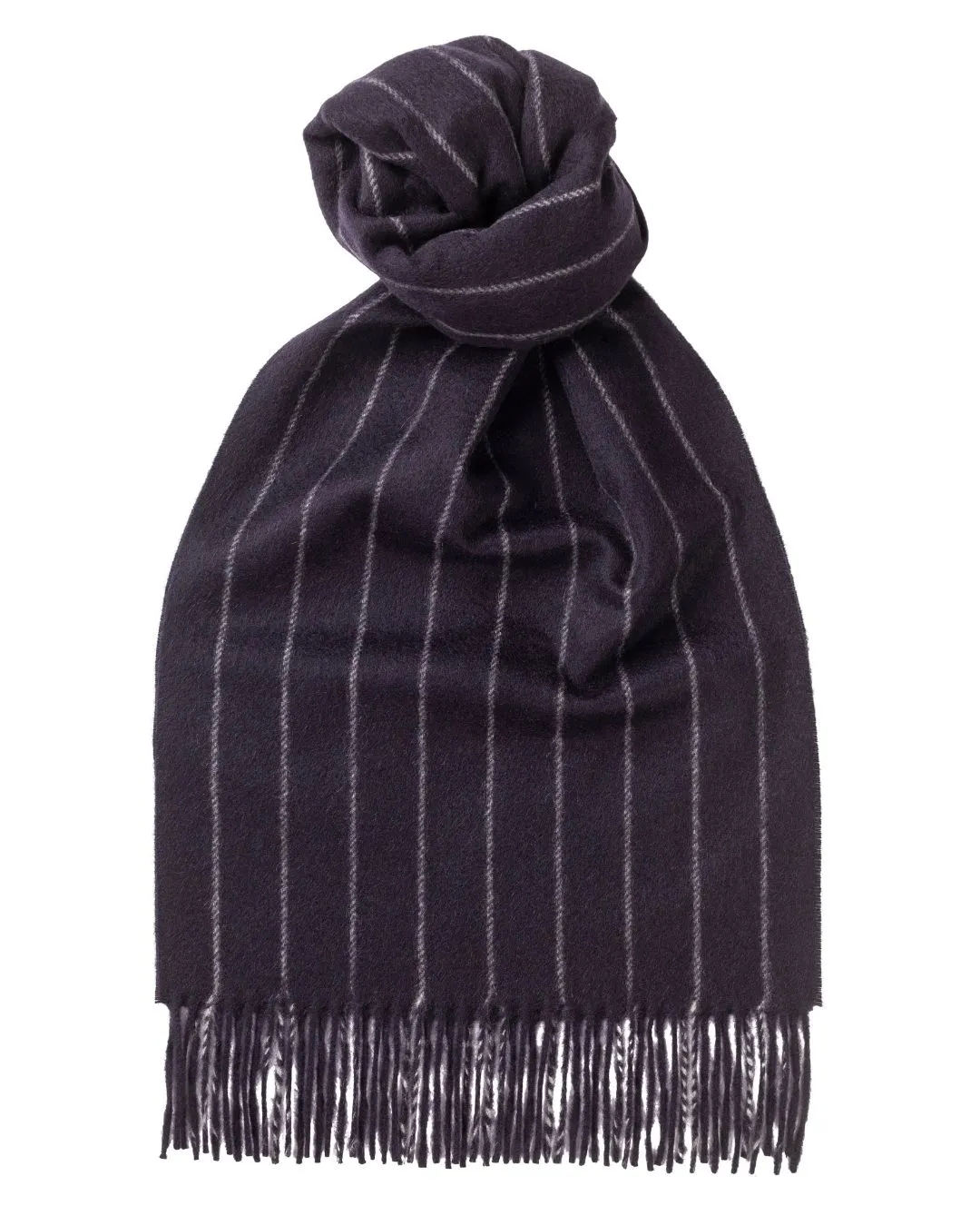 Joshua Ellis - Chalk Stripe Scarf Navy