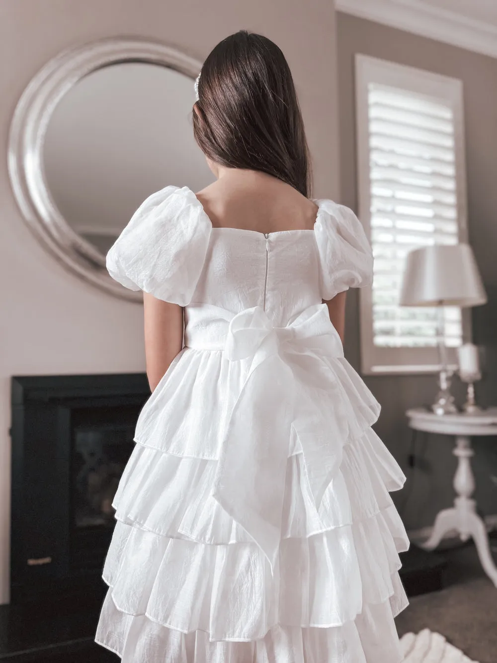 Josie Layered White Girls Dress