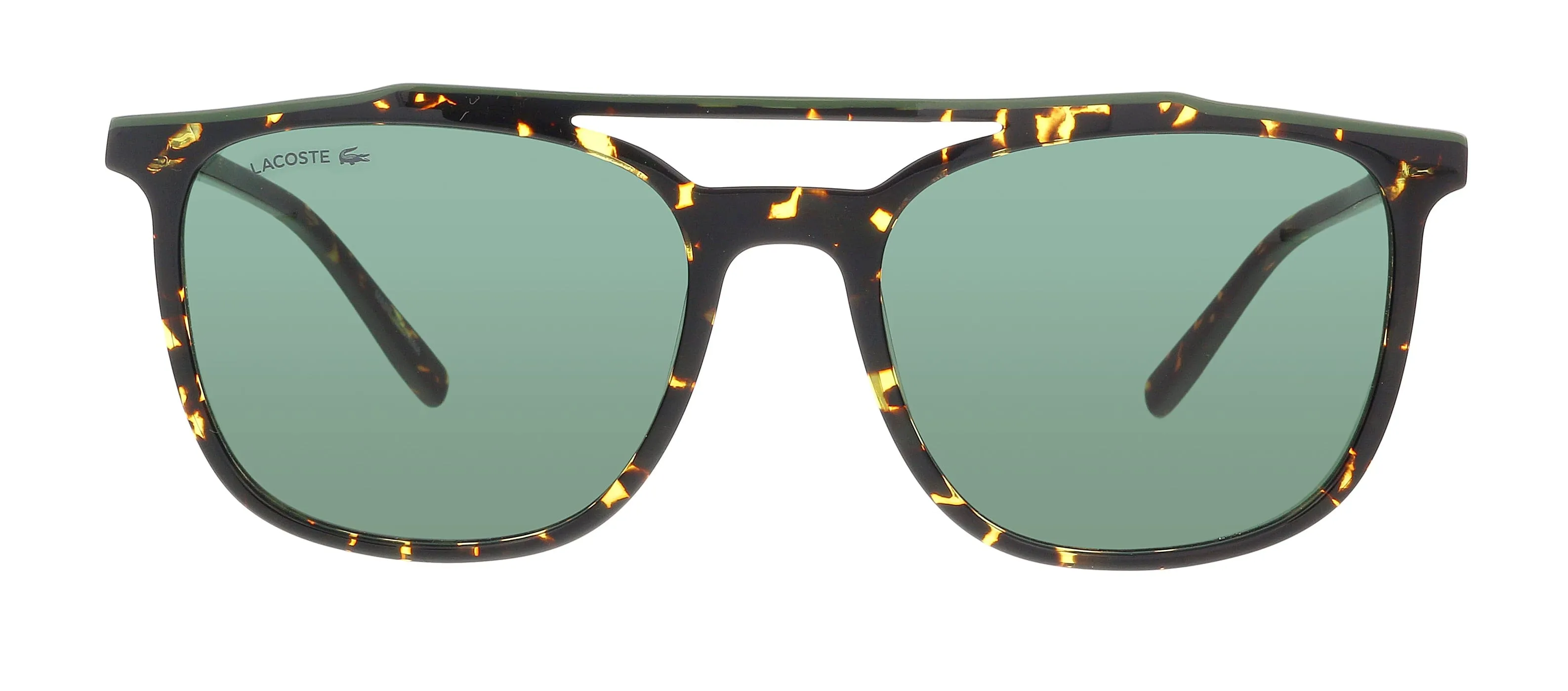 Lacoste L924S 43116 Havana/Green Brow Bar Square Sunglasses