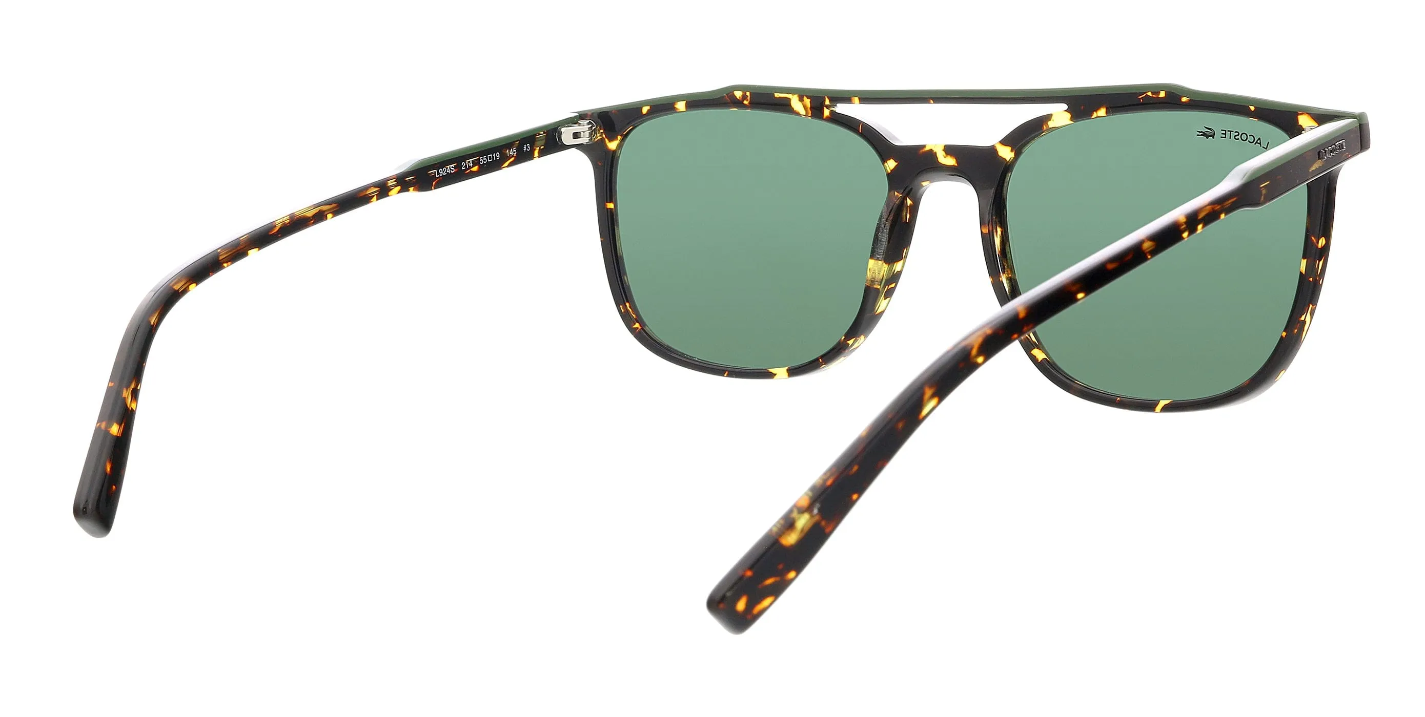 Lacoste L924S 43116 Havana/Green Brow Bar Square Sunglasses