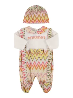Missoni   Printed cotton jersey romper &amp; hat 