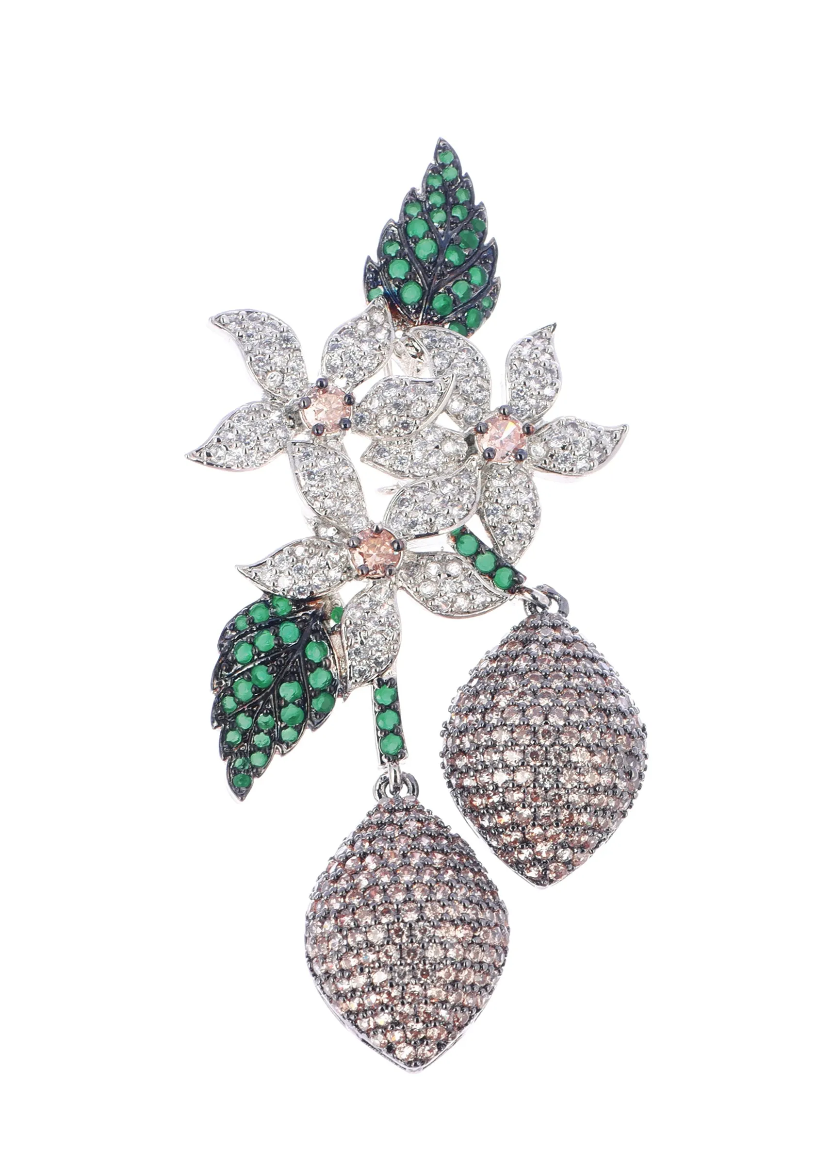 Multicolour Black Finish Diamond Dangler In Mix Metal