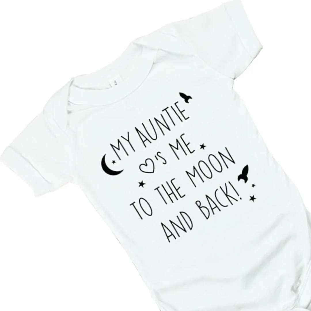My Auntie Love's Me to The Moon & Back Baby Romper Set
