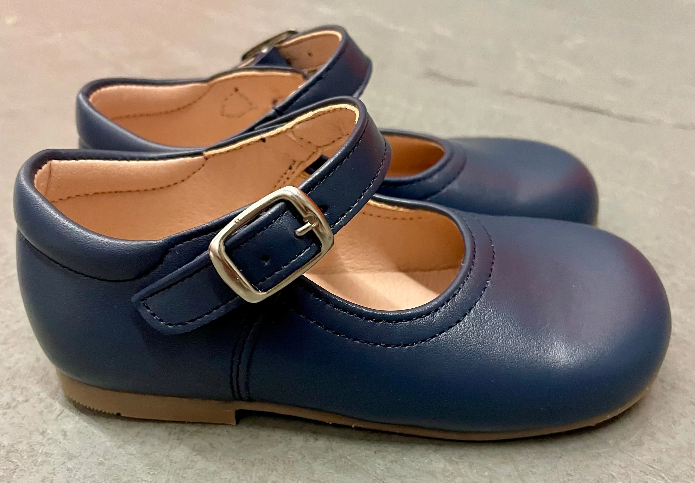 Navy Leather Mary Janes