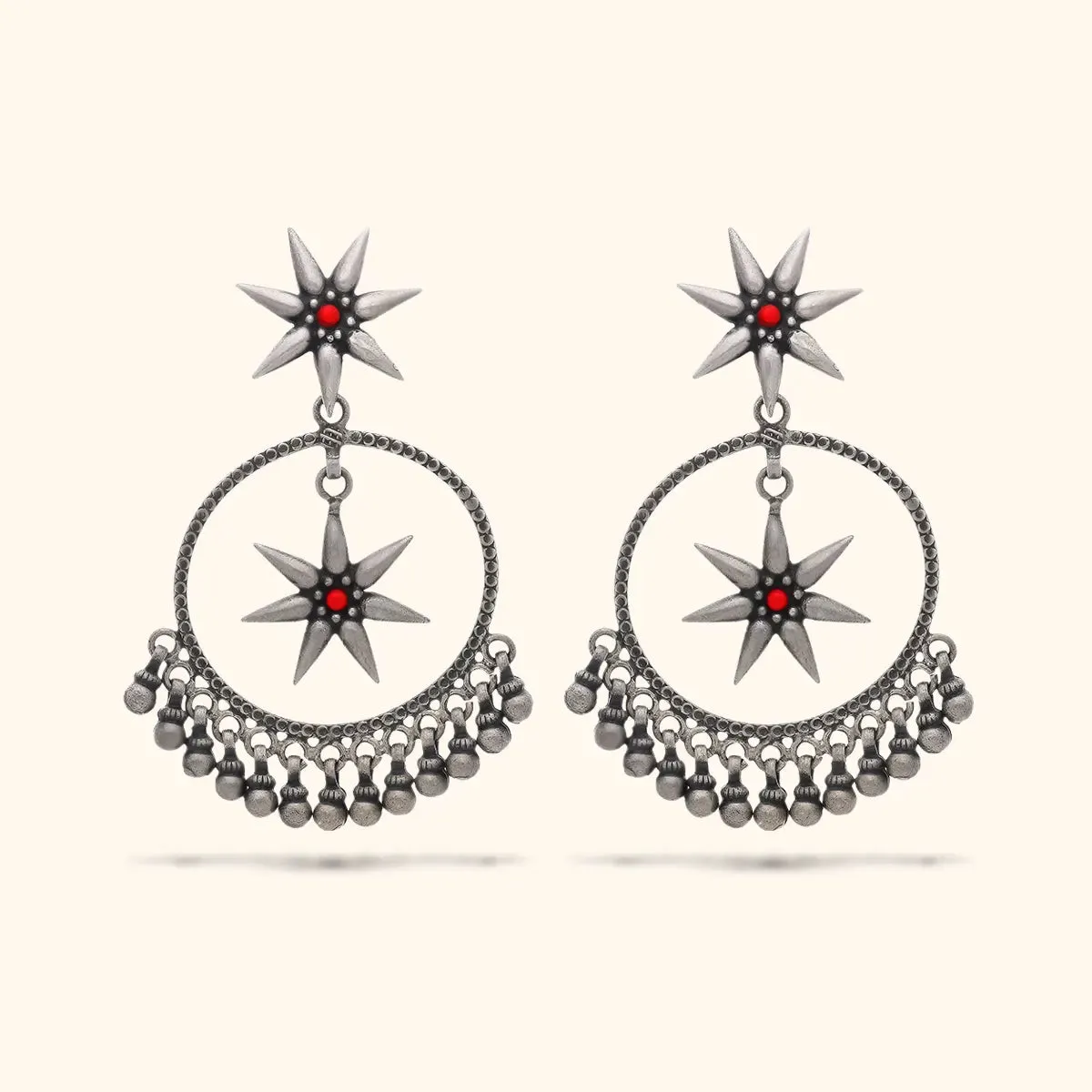 Oxidised 925 Silver Chandbali Earrings