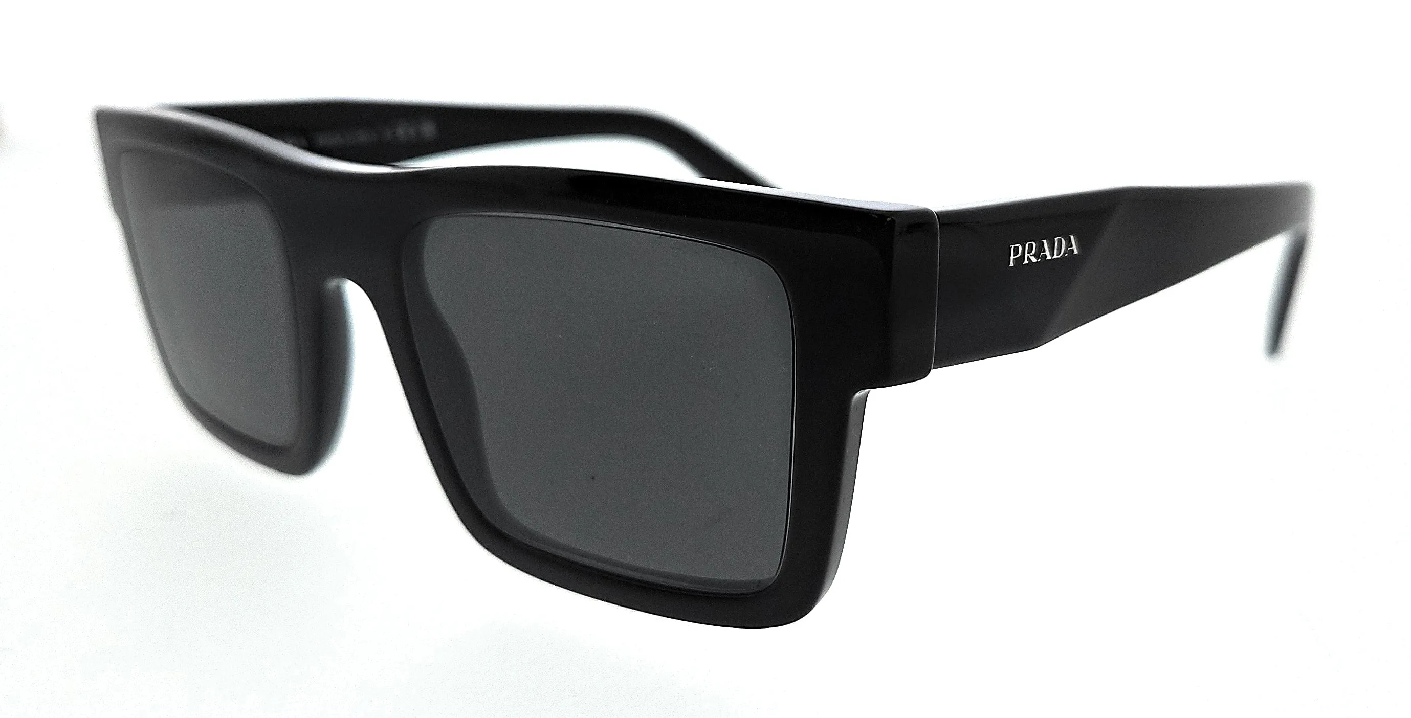 Prada 0PR 19WS 1AB5S0 Black Rectangle Sunglasses