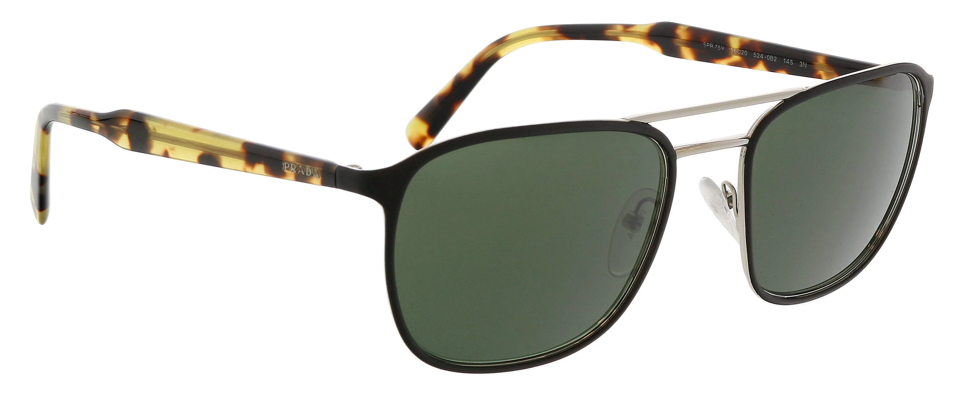 Prada 0PR 75VS 5240B256 Aviator Full rim Black Sunglasses