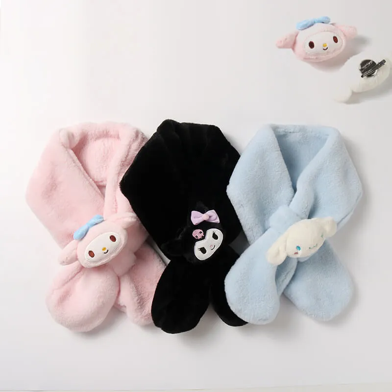 Sanrio Warm Fluffy Scarf with Detachable Doll