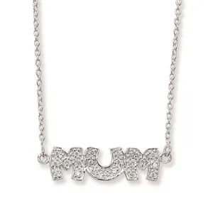 Silver CZ Mum Necklace