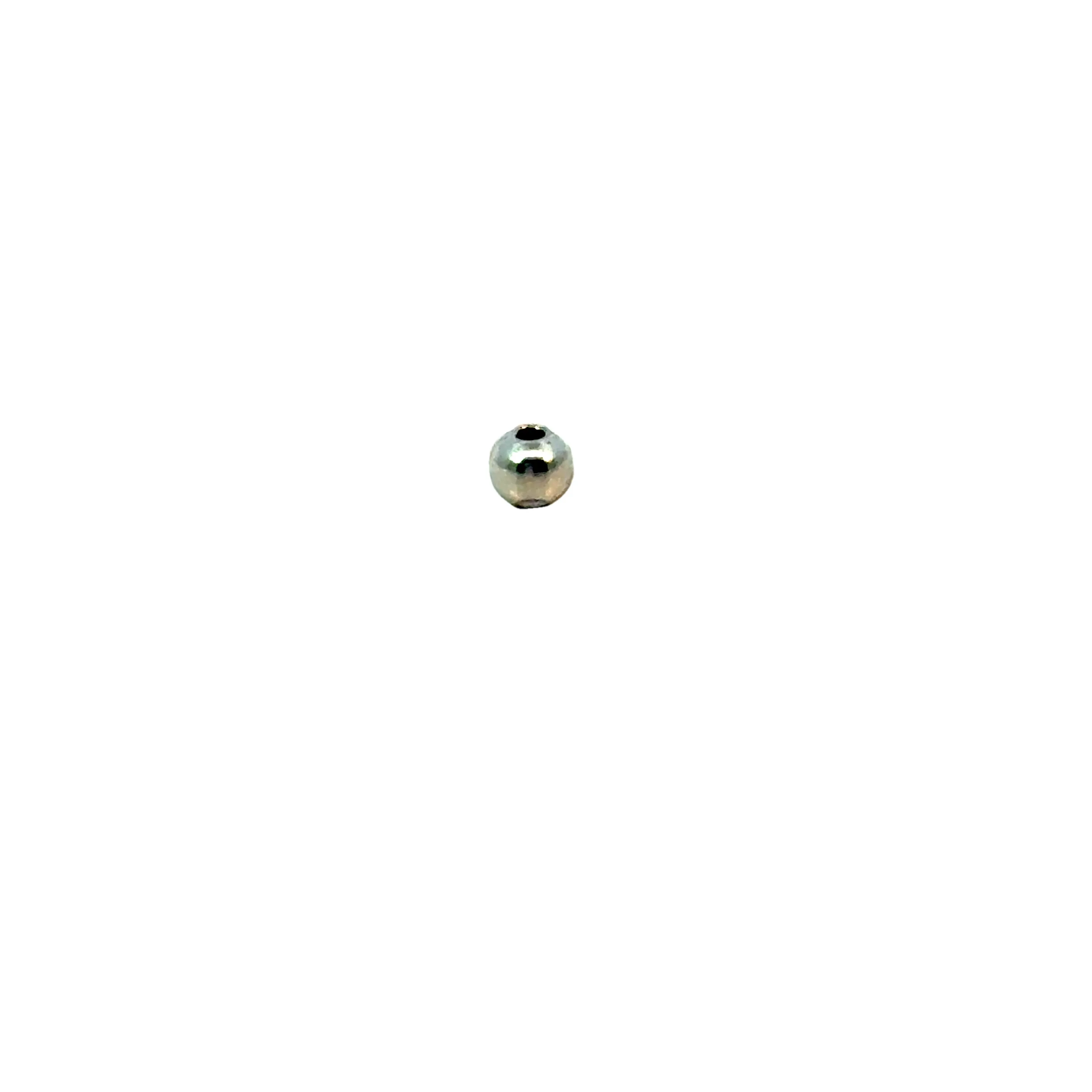 Simple Circular Round Beads, 10Pcs. to 110Pcs, Sizes: 2mm, 2.5mm, 3mm, 4mm, 5mm, 6mm, Sterling Silver Hole Size - 0.8 - 1.5mm.
