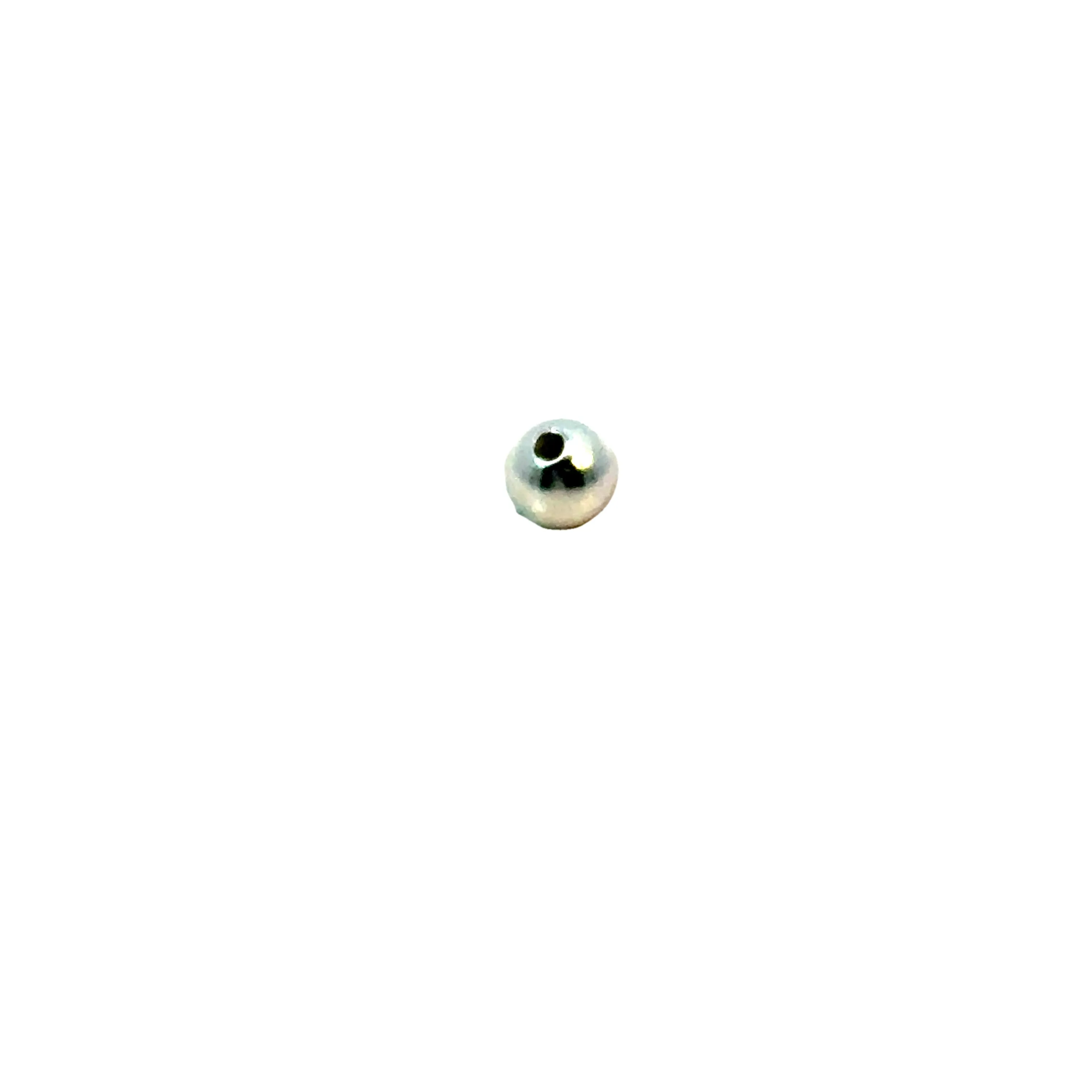 Simple Circular Round Beads, 10Pcs. to 110Pcs, Sizes: 2mm, 2.5mm, 3mm, 4mm, 5mm, 6mm, Sterling Silver Hole Size - 0.8 - 1.5mm.