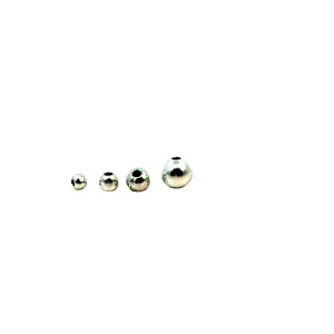 Simple Circular Round Beads, 10Pcs. to 110Pcs, Sizes: 2mm, 2.5mm, 3mm, 4mm, 5mm, 6mm, Sterling Silver Hole Size - 0.8 - 1.5mm.