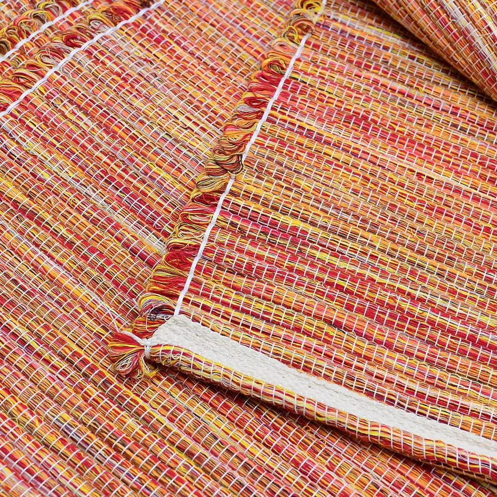 Tapis artisanal en fibres naturelles 200x150 - Orange