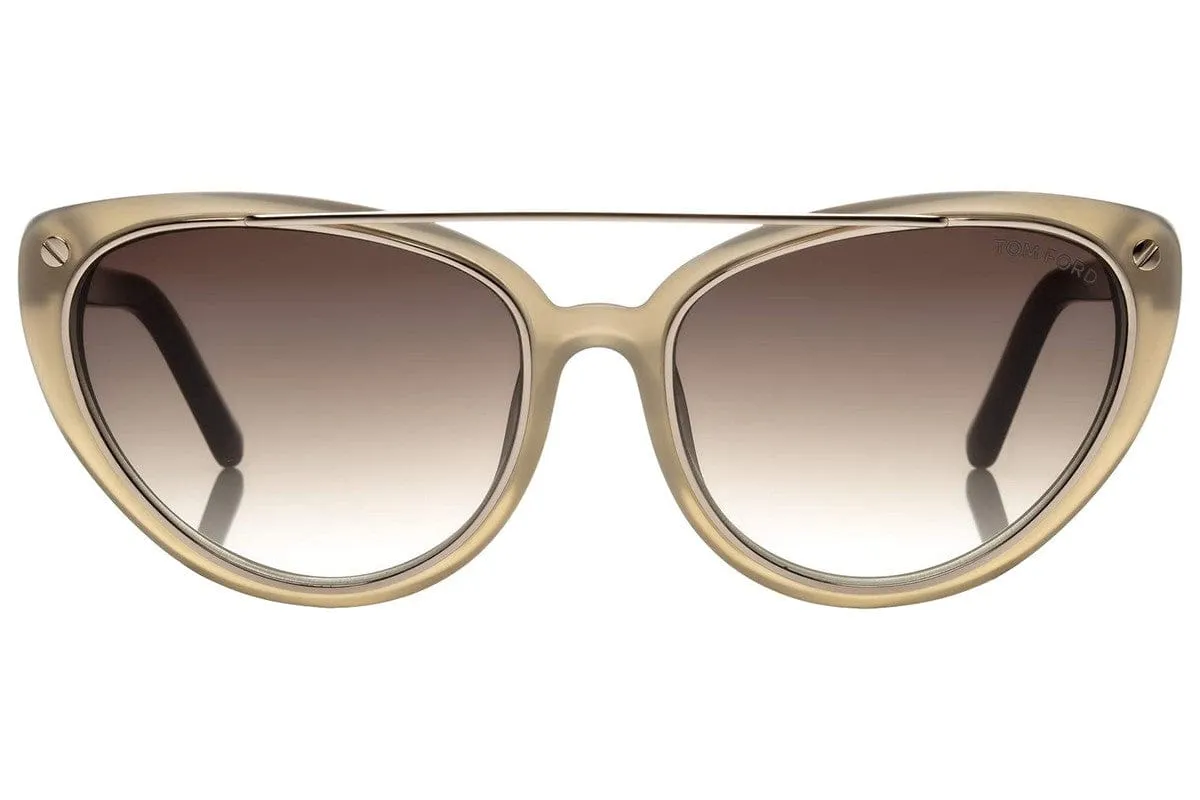 Tom Ford FT0384 34F Brown Round Edita Sunglasses