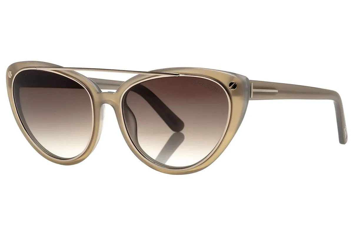 Tom Ford FT0384 34F Brown Round Edita Sunglasses